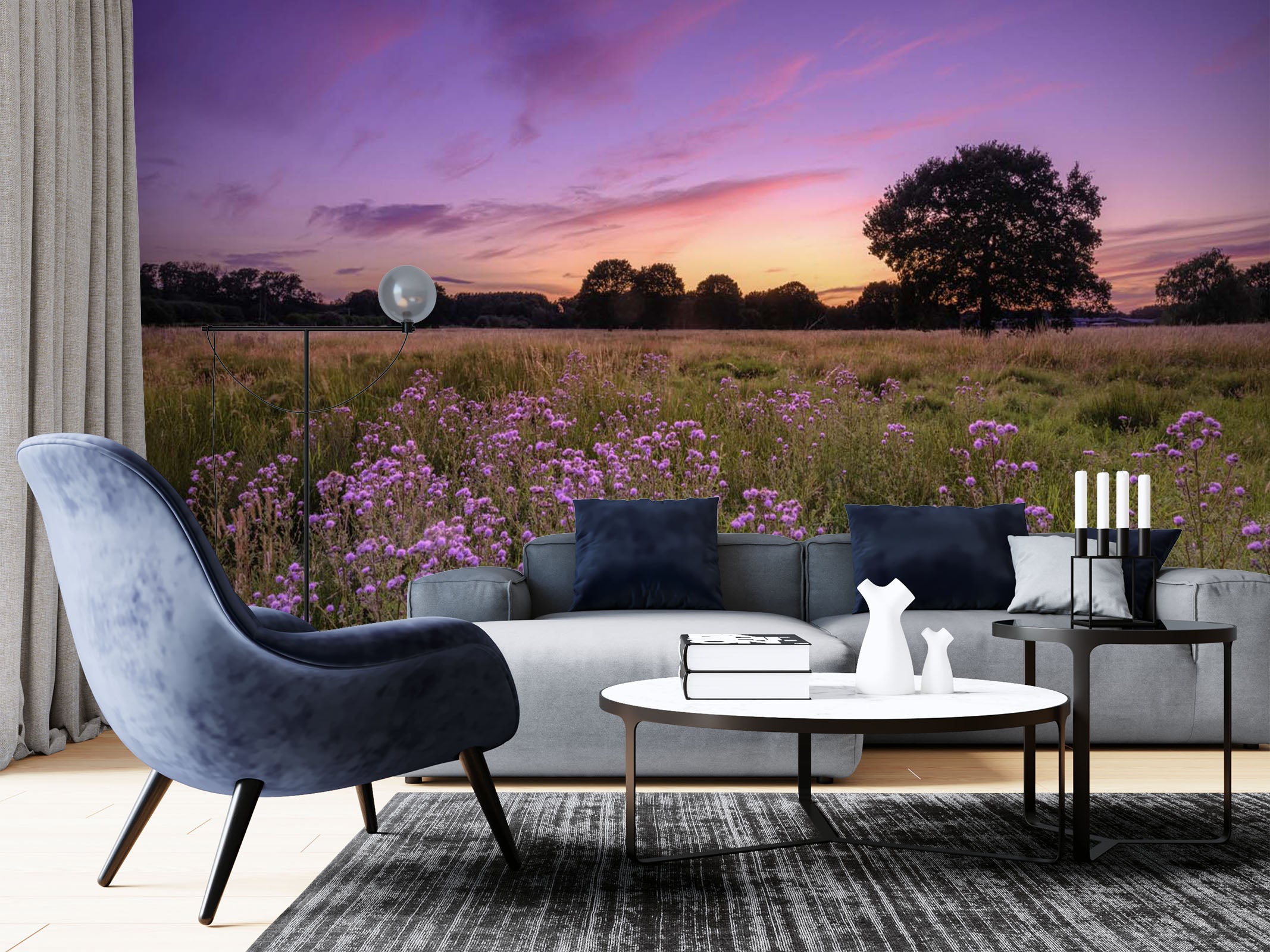 3D Purple Flower 047 Assaf Frank Wall Mural Wall Murals