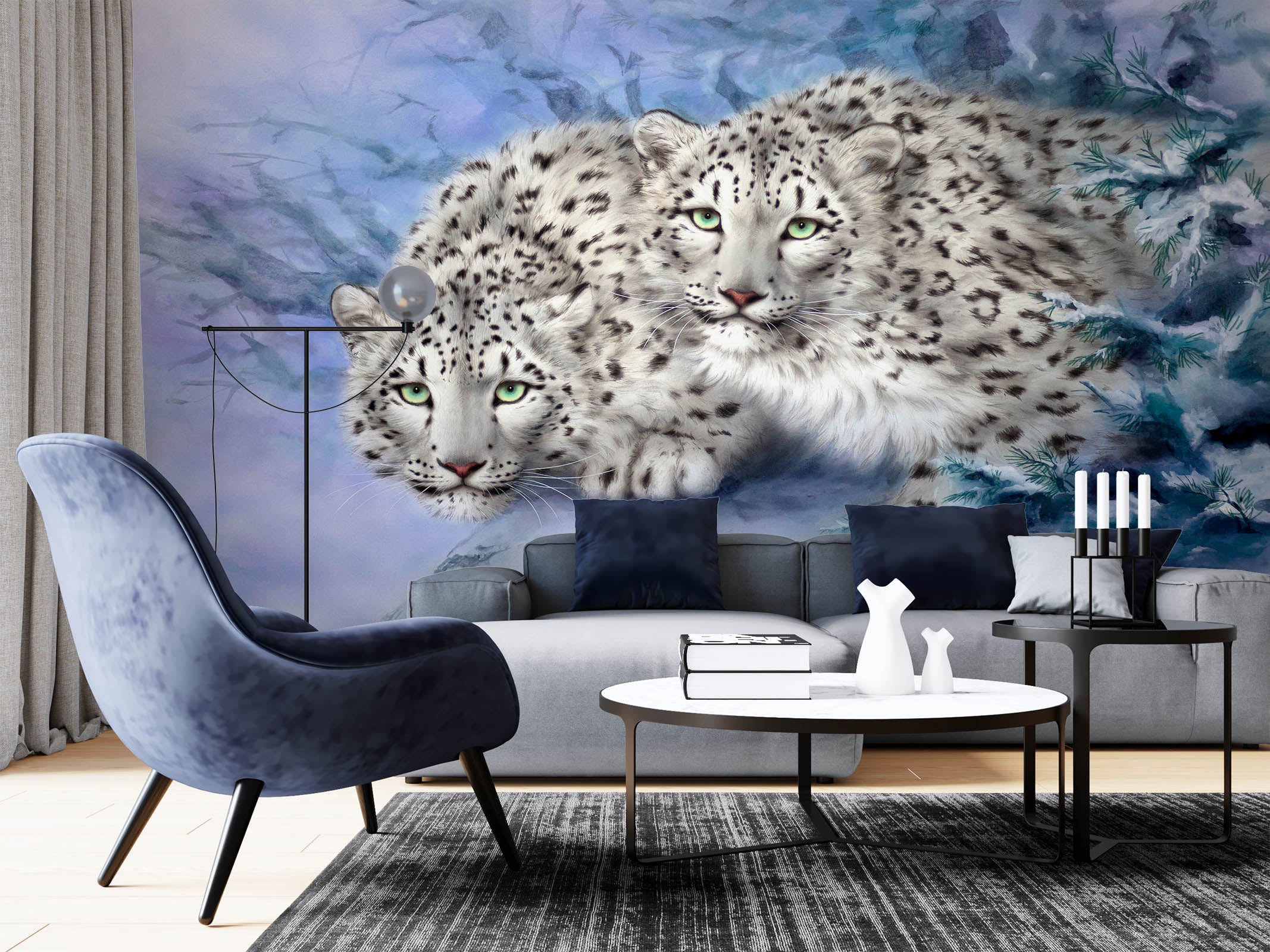 3D Snow Leopard 5460 Kayomi Harai Wall Mural Wall Murals
