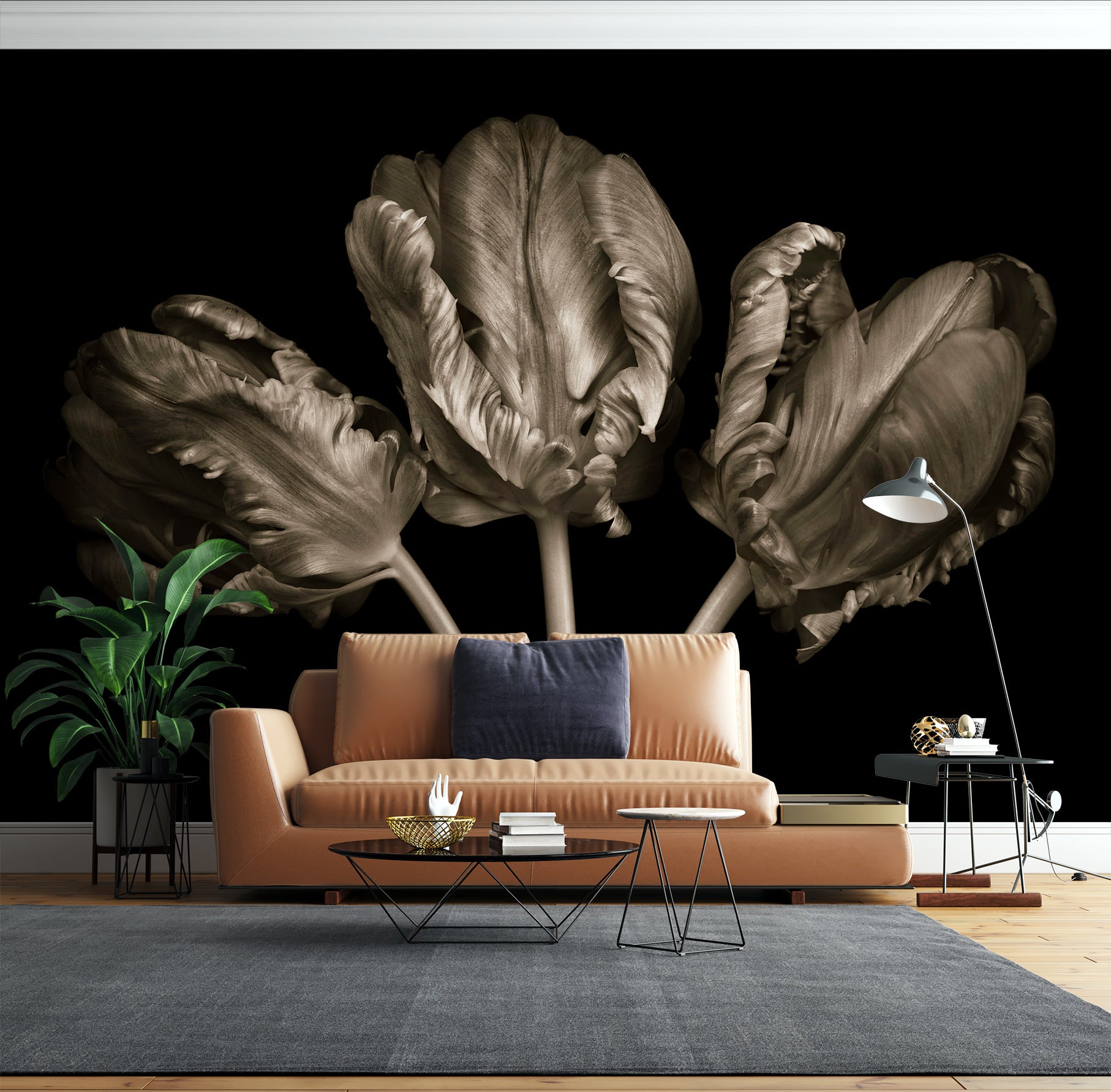 3D Gray Flower 6206 Assaf Frank Wall Mural Wall Murals
