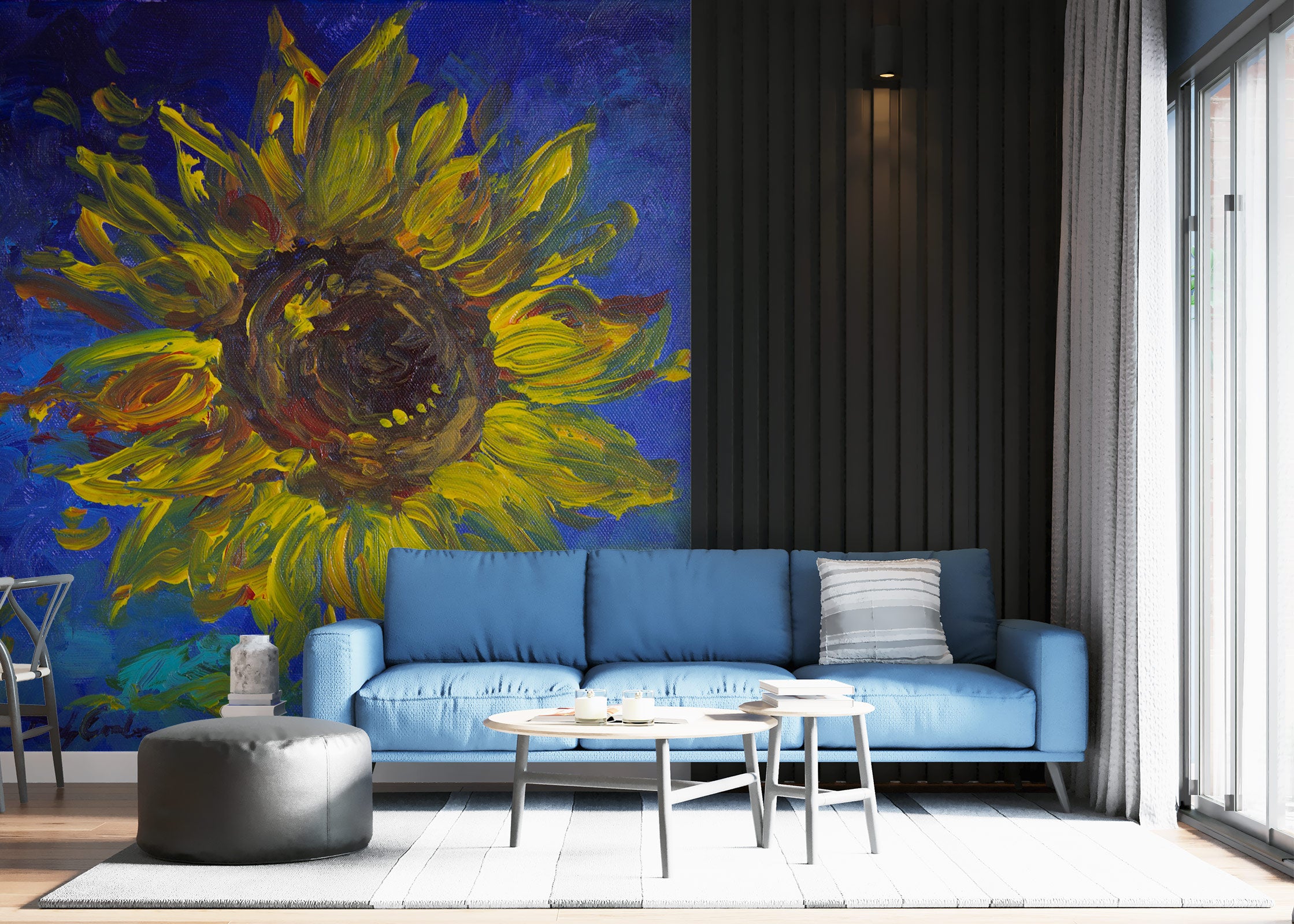 3D Sunflower 3195 Debi Coules Wall Mural Wall Murals