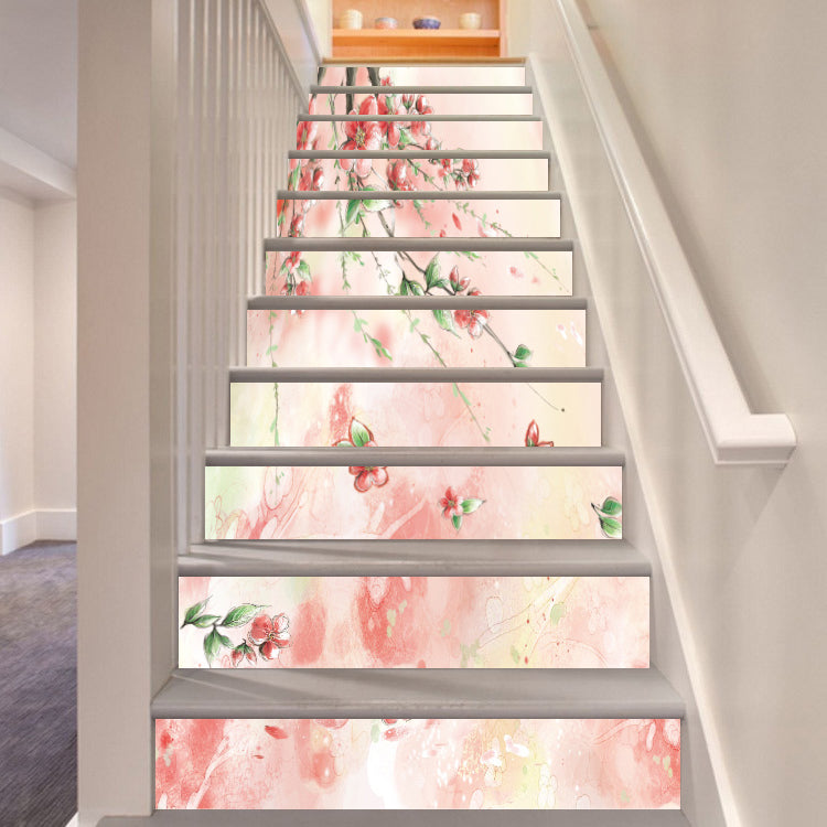 3D Pink Flower Branch 074 Stair Risers