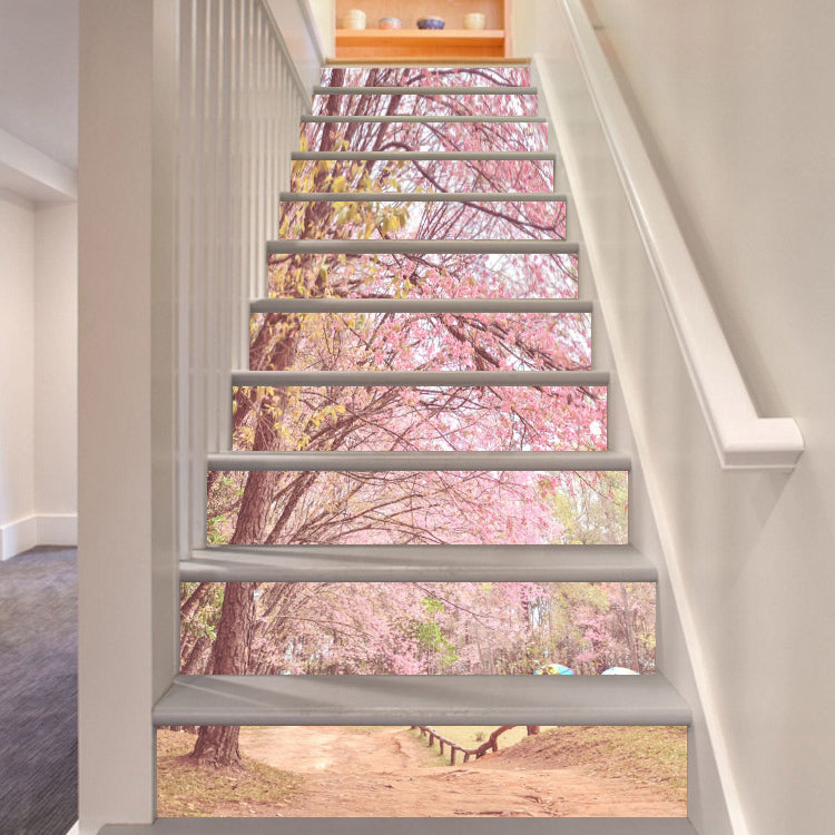 3D Romantic Sakura 133 Stair Risers