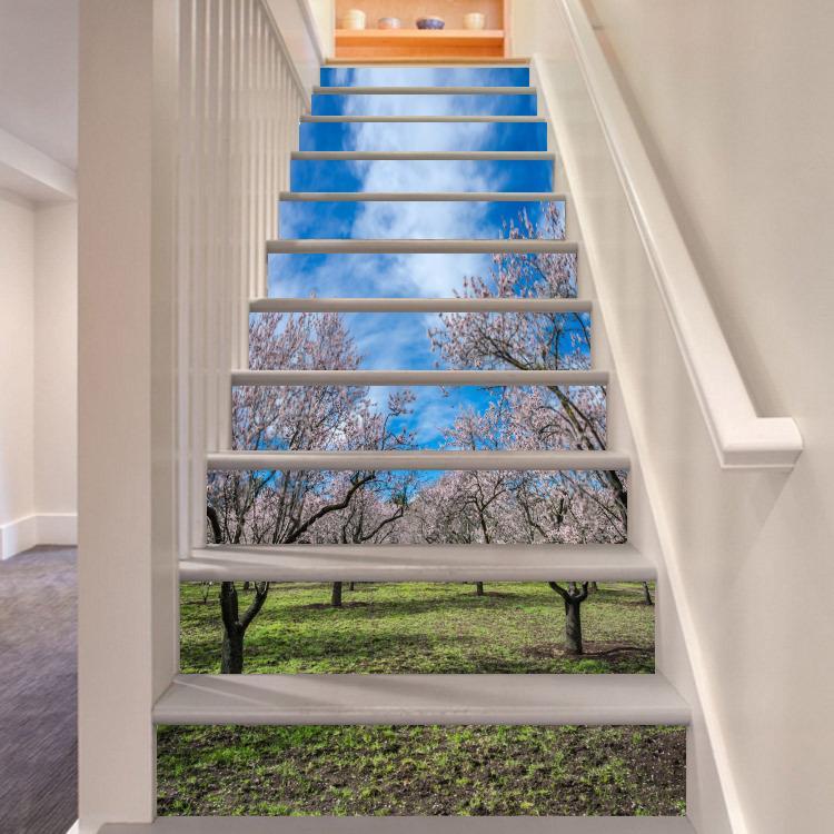 3D Peach Blossom Forest 56 Stair Risers Wallpaper AJ Wallpaper 
