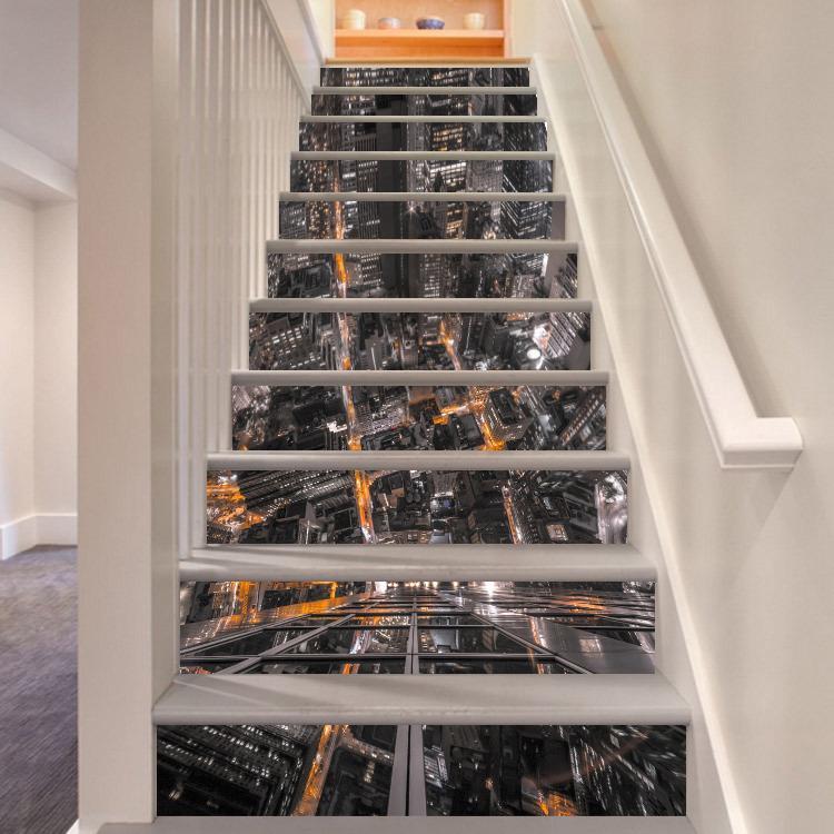 3D Bustling City 327 Stair Risers Wallpaper AJ Wallpaper 