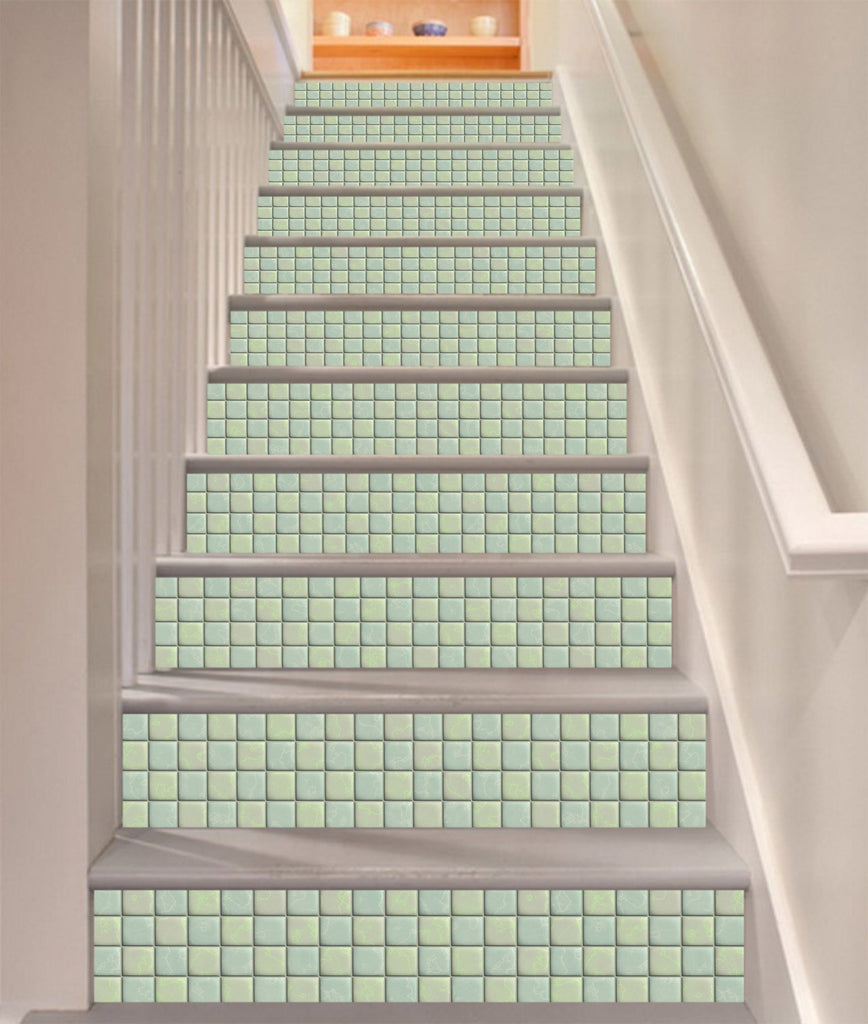 Mosaic Tile Riser 3D Square Mosaic 363 Marble Tile Texture Stair Risers | AJ Wallpaper