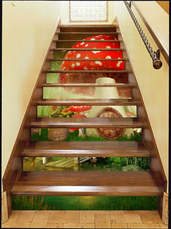 3D Fairy Mushroom House 077 Stair Risers