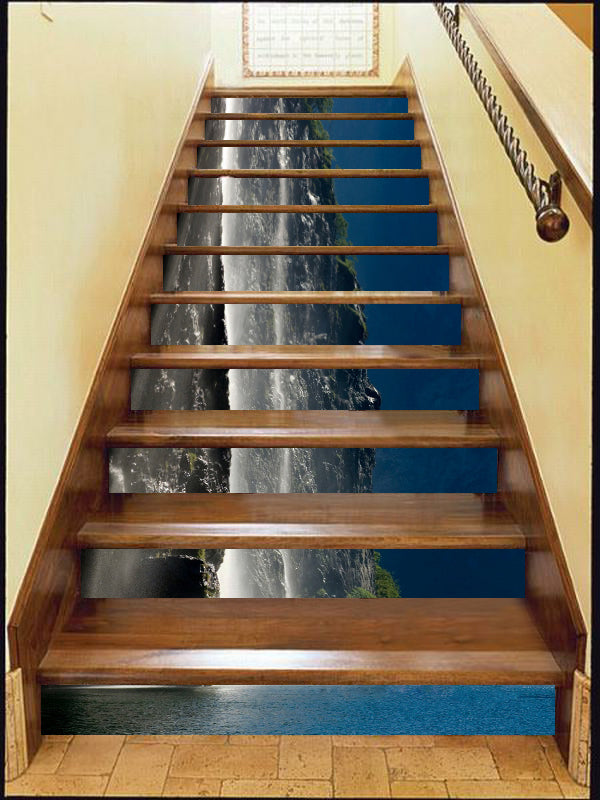 3D Majestic Mountains 097 Stair Risers
