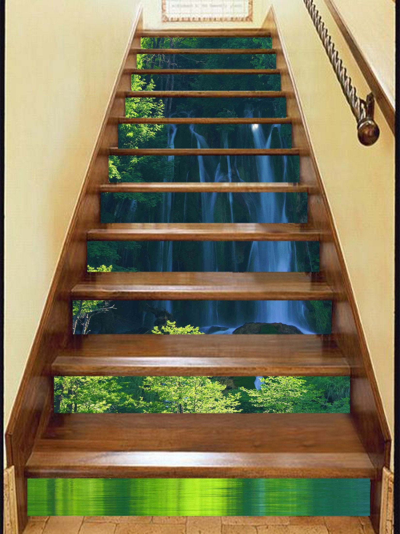3D Beautiful Waterfalls 722 Stair Risers Wallpaper AJ Wallpaper 
