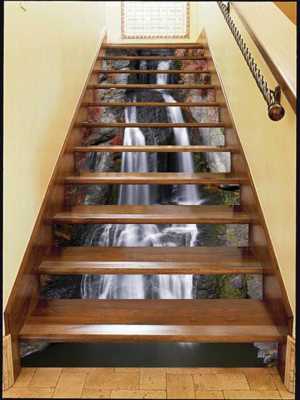 3D Waterfall 6548 Stair Risers Wallpaper AJ Wallpaper 