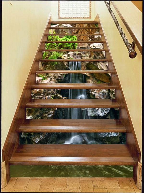 3D Waterfall 4995 Stair Risers Wallpaper AJ Wallpaper 