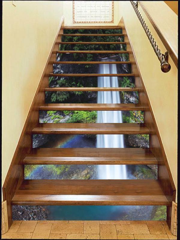 3D Waterfall 5147 Stair Risers Wallpaper AJ Wallpaper 