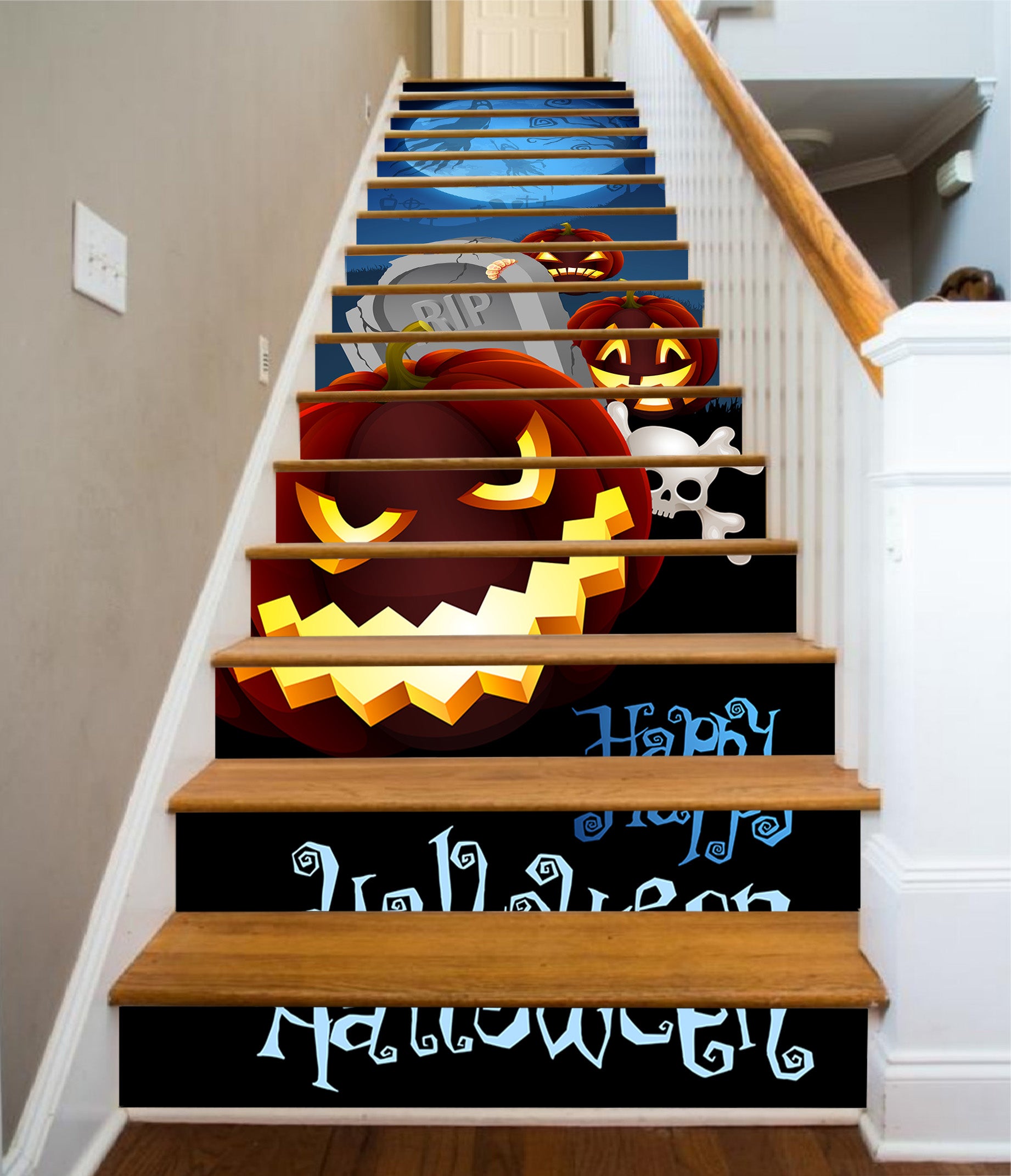 3D Mr. Strange Pumpkin 650 Stair Risers