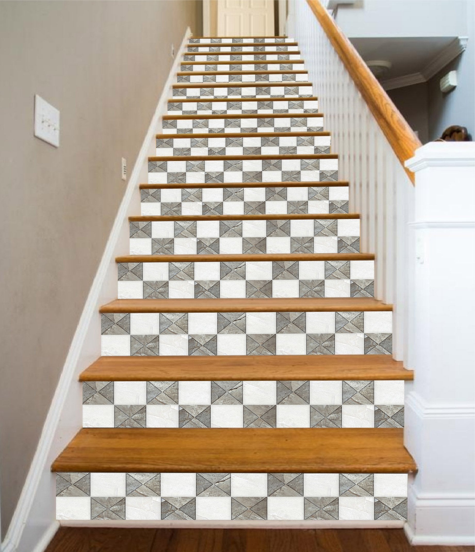 3D Key Mosaic 6740 Marble Tile Texture Stair Risers Wallpaper AJ Wallpaper 