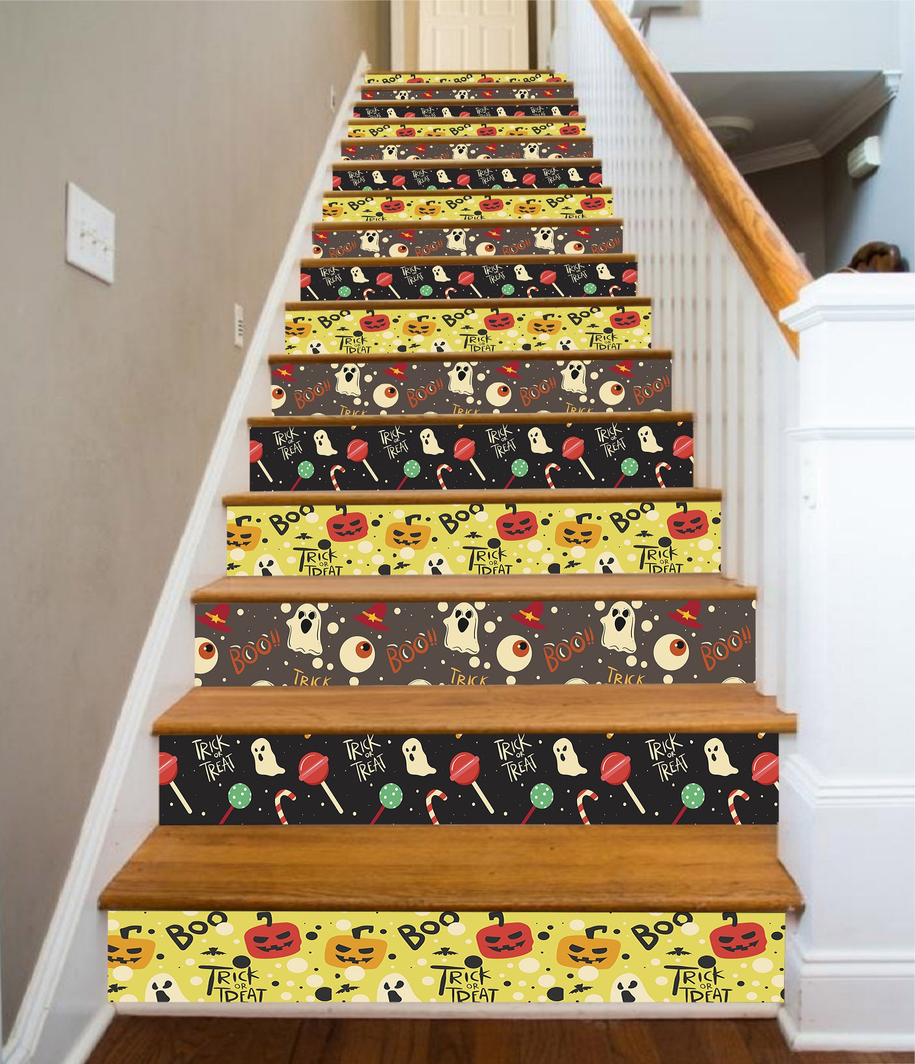 3D Cute Ghost 643 Stair Risers