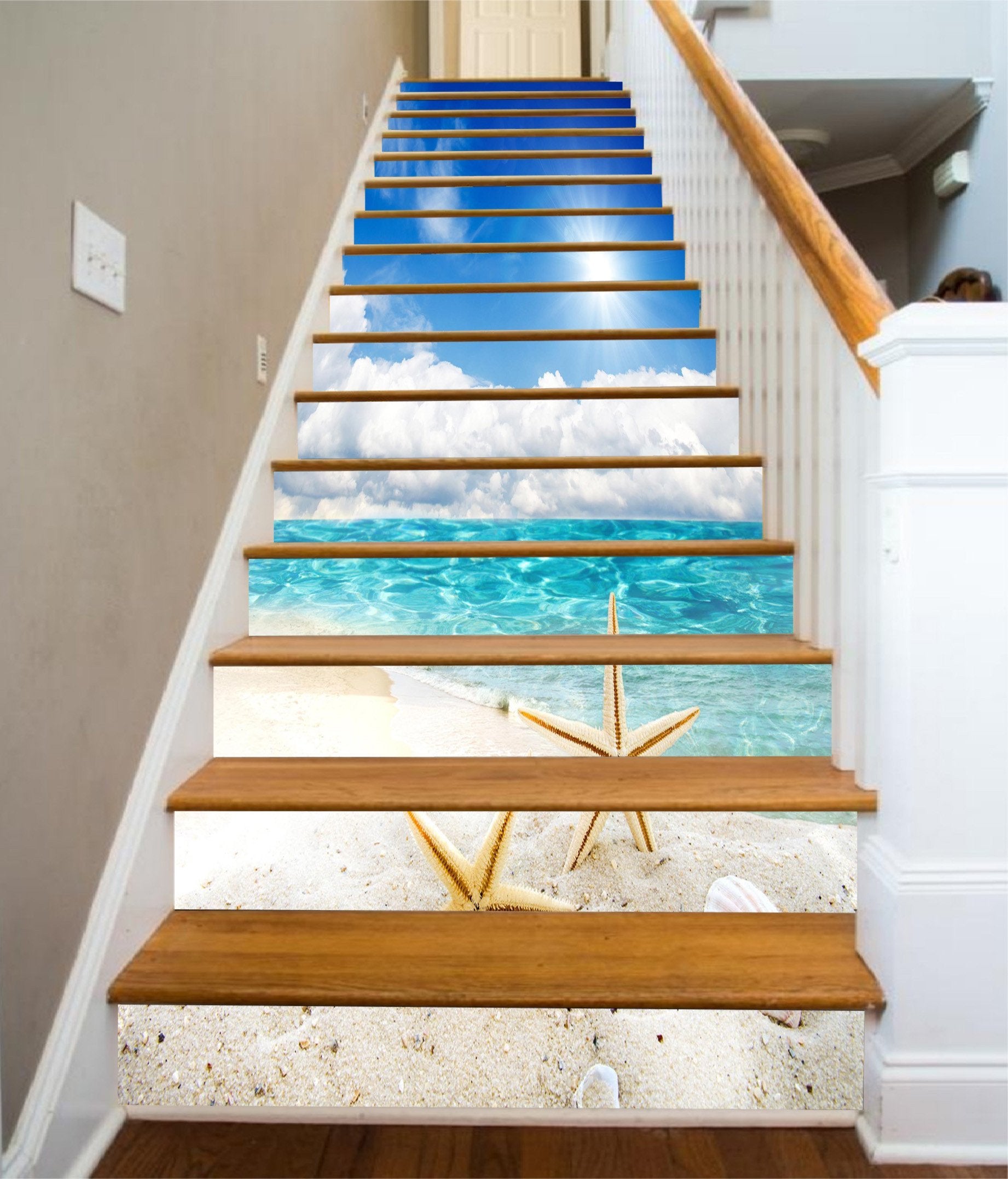 3D Beach Starfishes 1303 Stair Risers Wallpaper AJ Wallpaper 