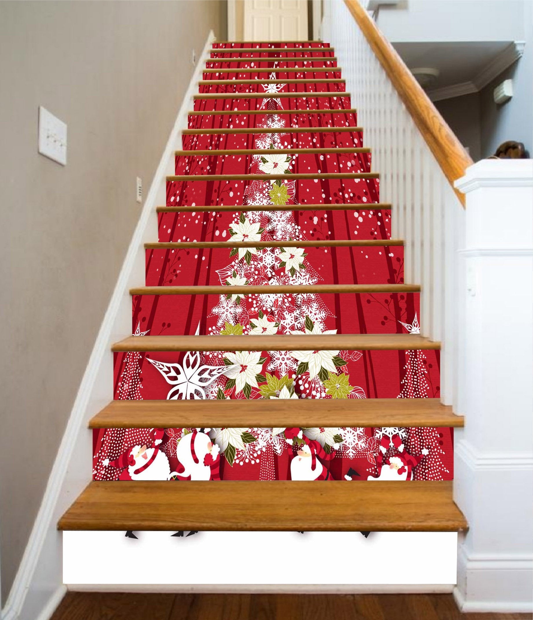 3D Christmas Tree 1538 Stair Risers Wallpaper AJ Wallpaper 