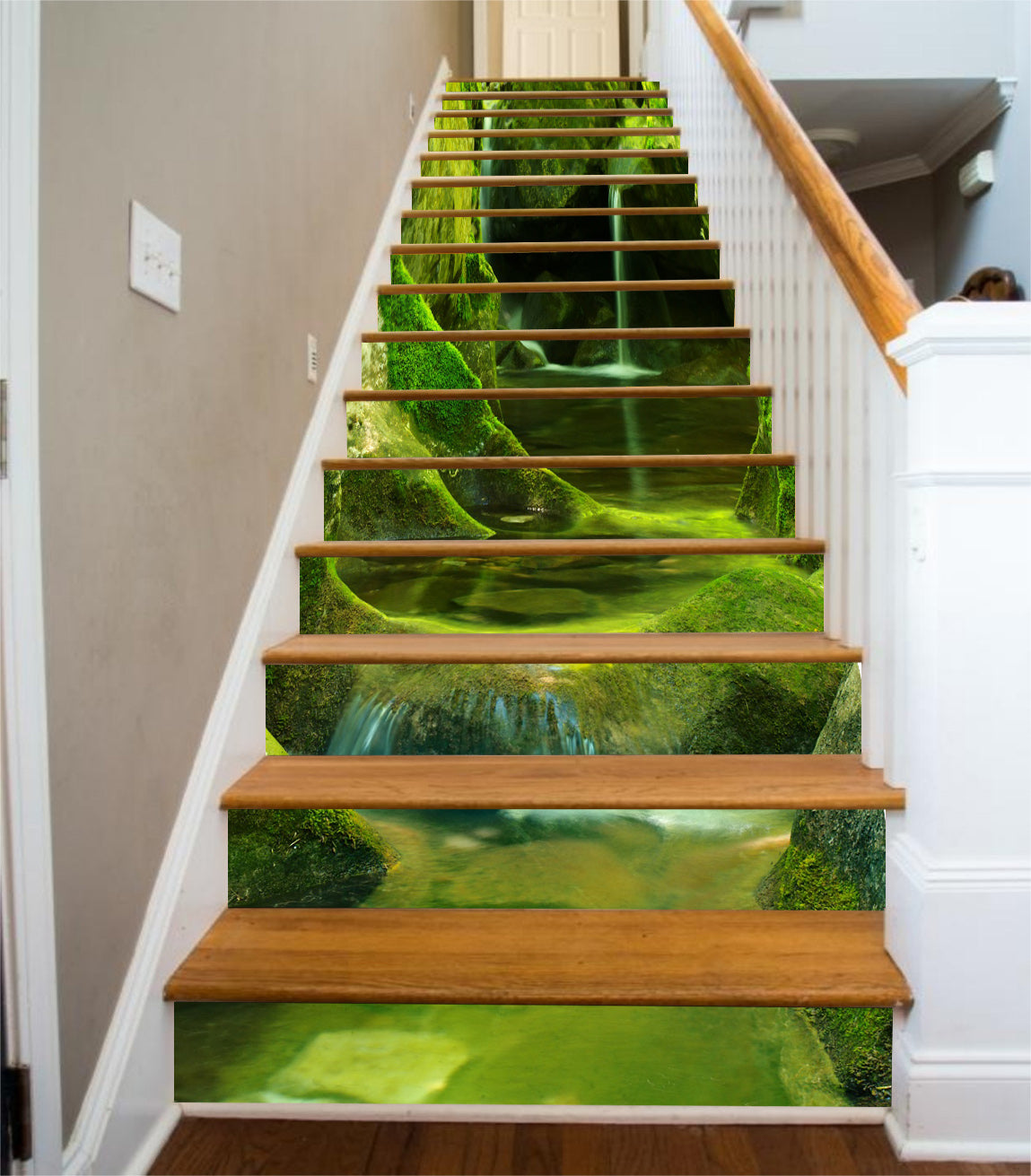 3D Winding Moss 163 Stair Risers