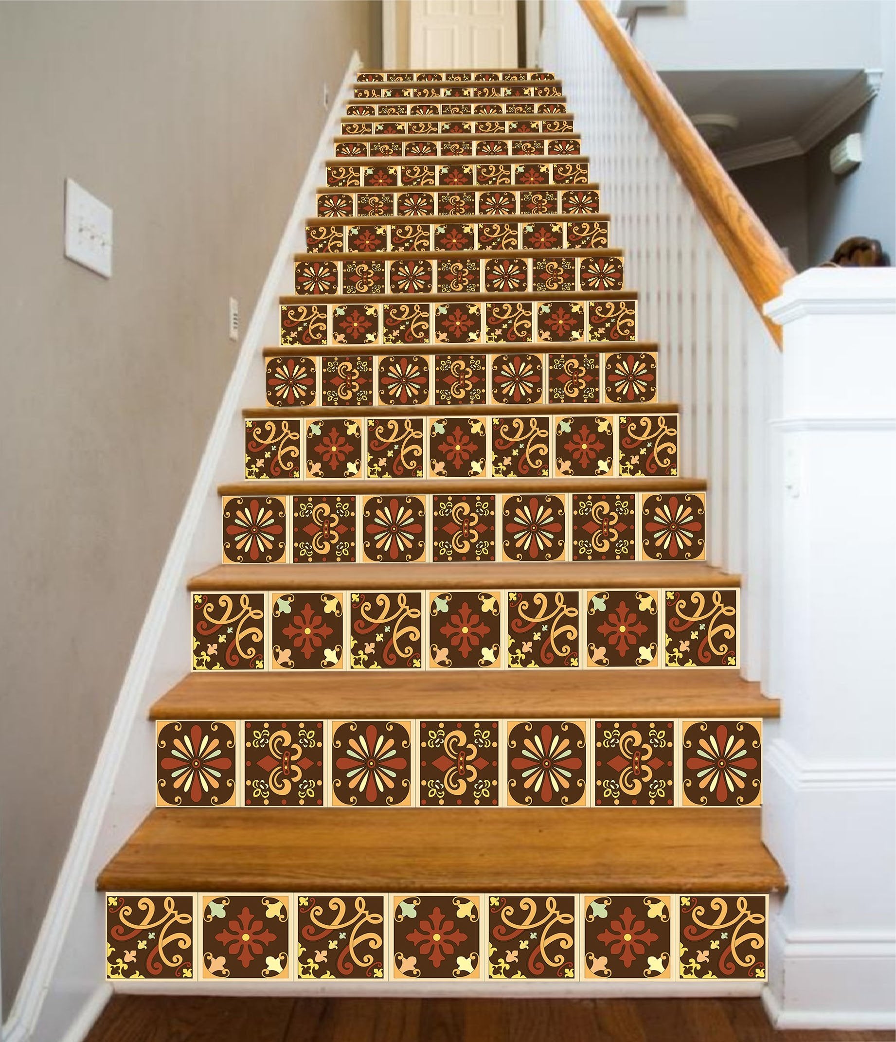3D Retro Pattern 644 Stair Risers Wallpaper AJ Wallpaper 