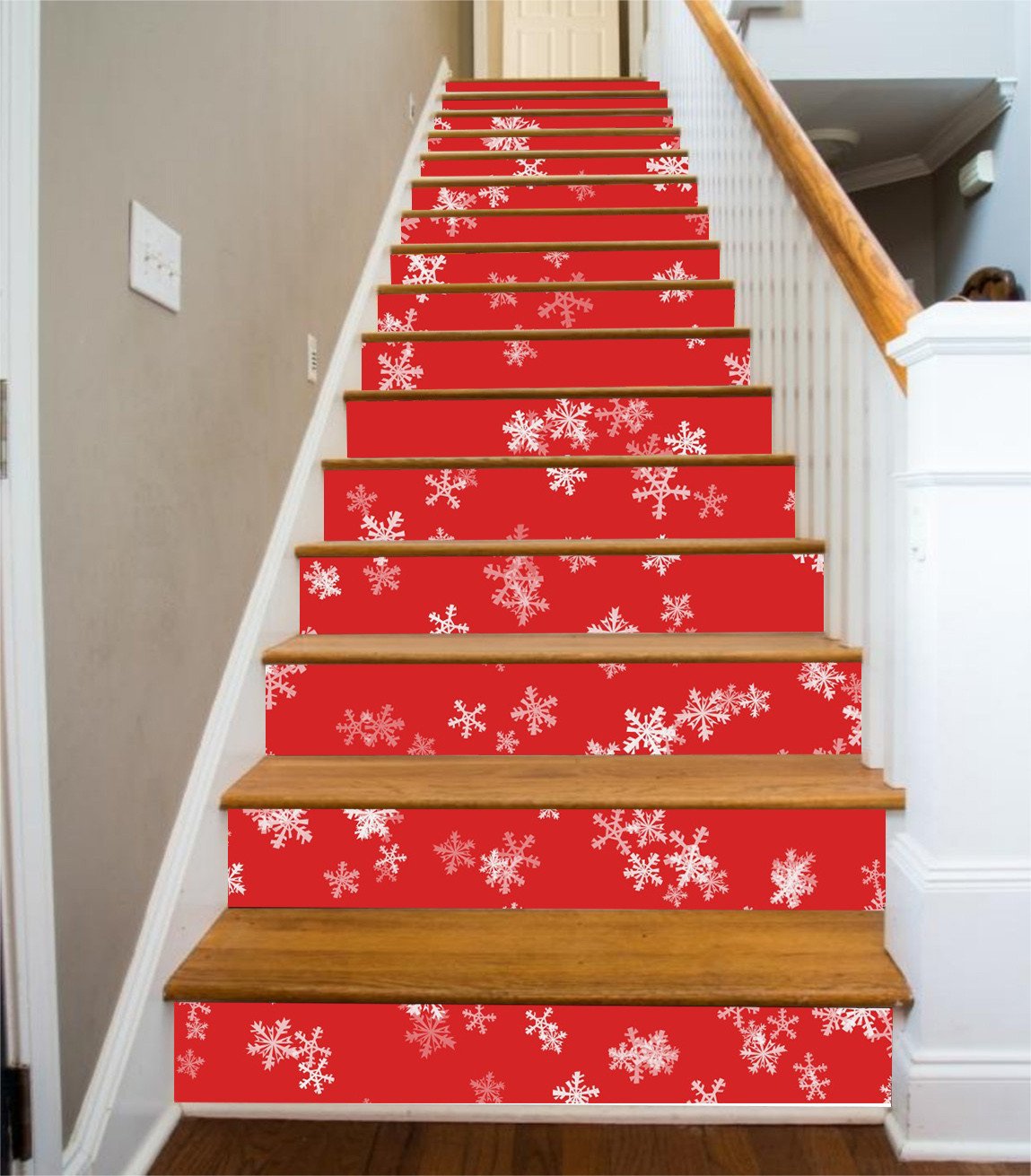 3D Snowflake Patterns 509 Stair Risers Wallpaper AJ Wallpaper 