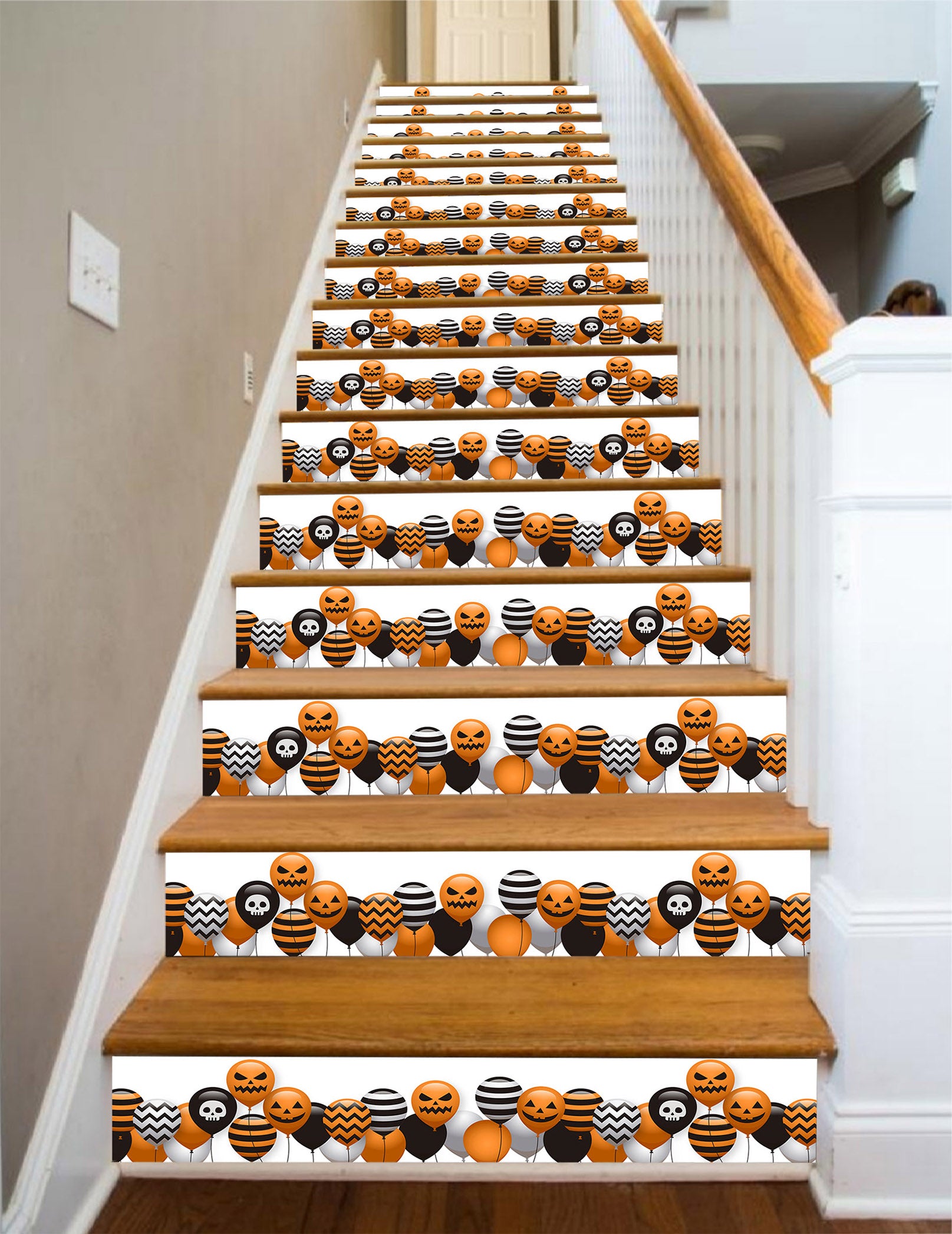 3D Halloween Little Balloons 659 Stair Risers
