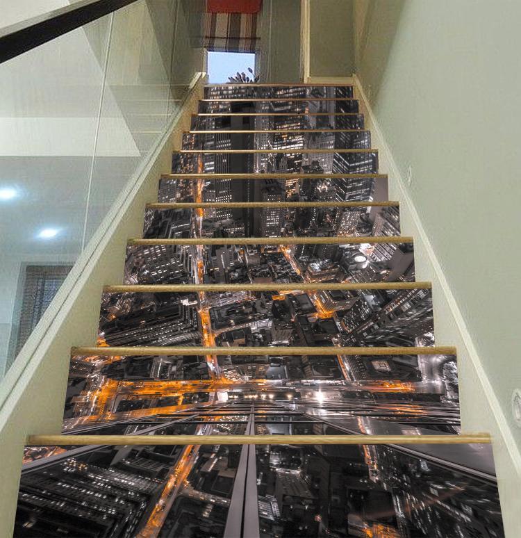 3D Bustling City 327 Stair Risers Wallpaper AJ Wallpaper 