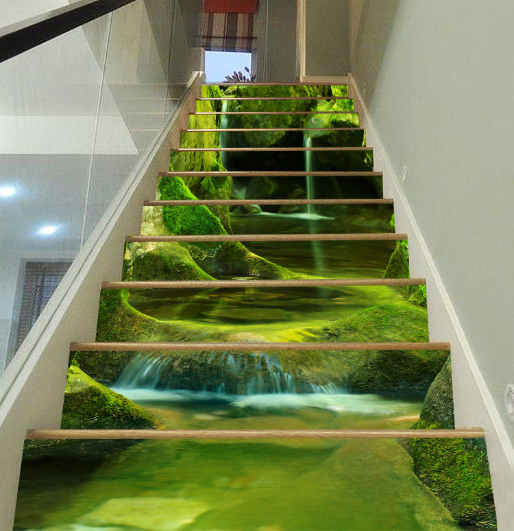 3D Winding Moss 163 Stair Risers