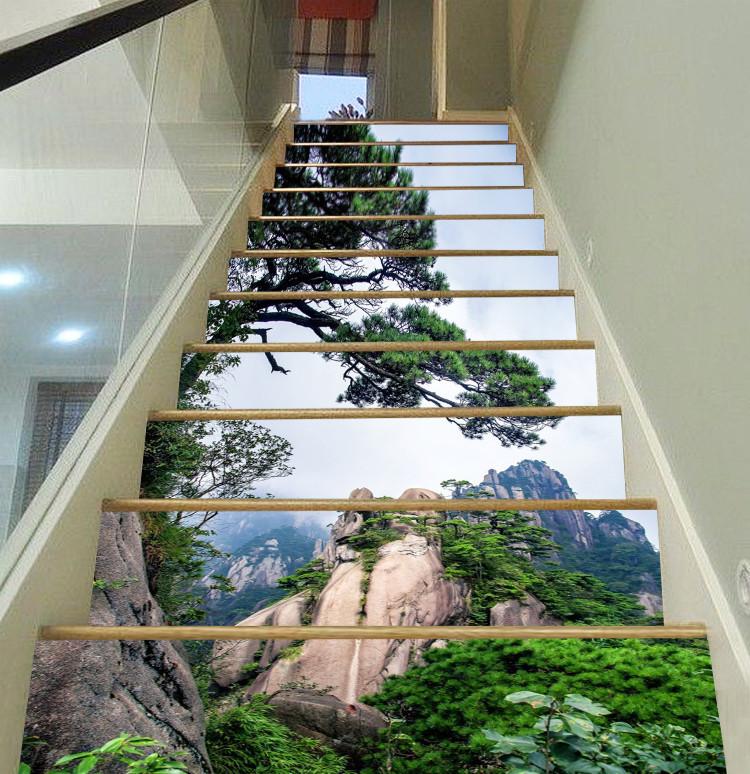 3D Towering Mountains Scenery 601 Stair Risers Wallpaper AJ Wallpaper 
