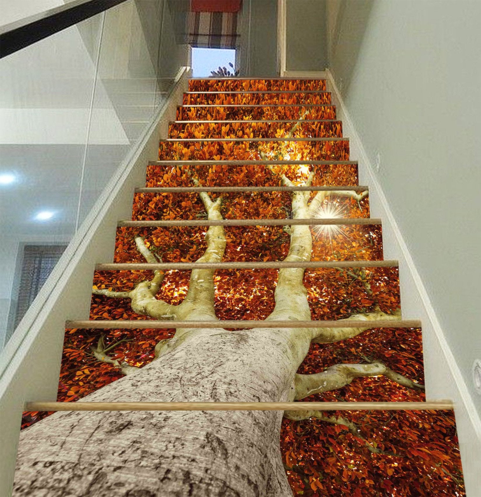 3D Pretty Lush Tree 1036 Stair Risers Wallpaper AJ Wallpaper 