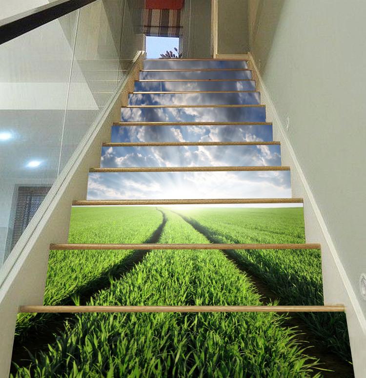 3D Farmland Scenery 116 Stair Risers Wallpaper AJ Wallpaper 