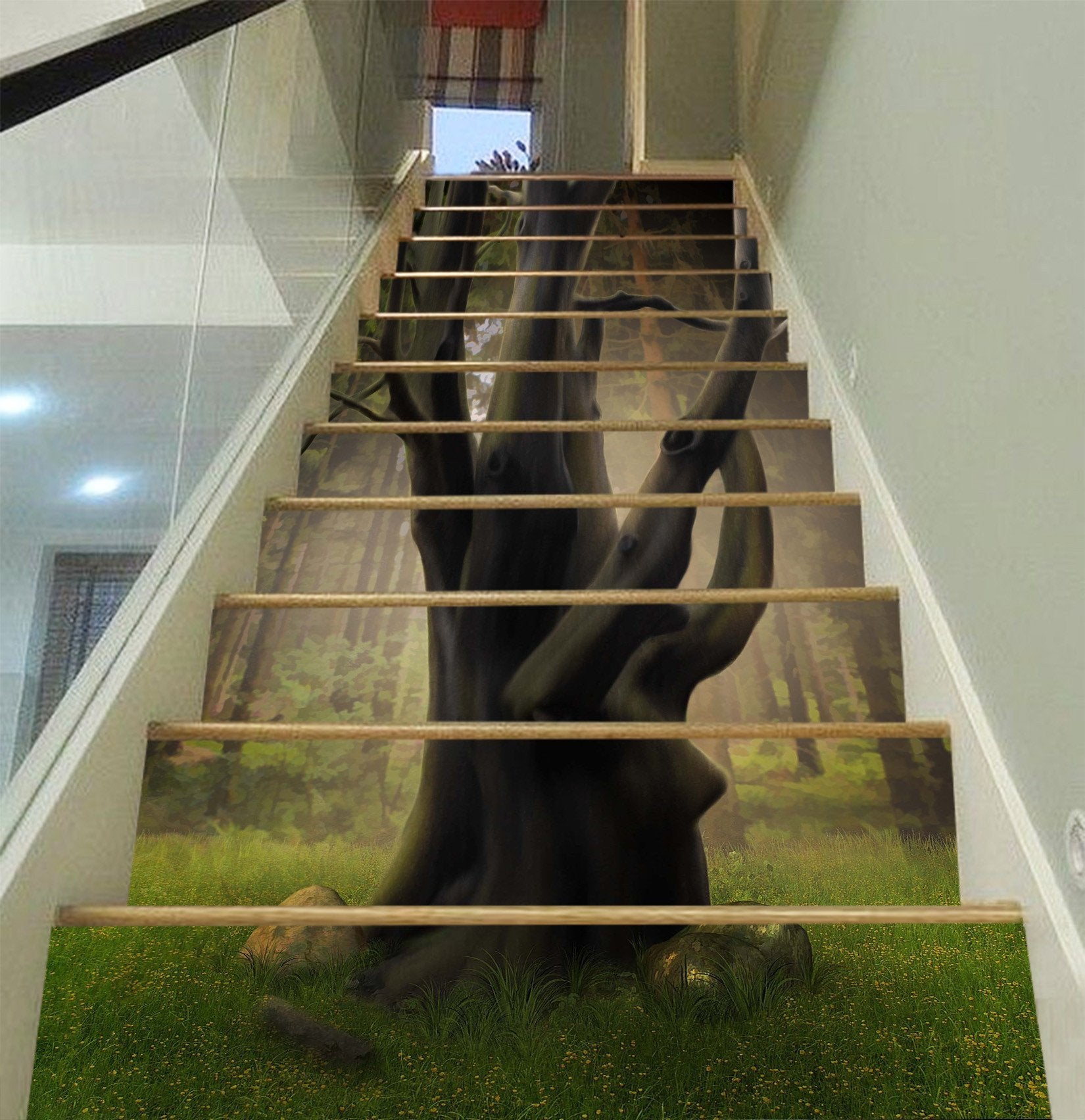 3D Forest Grand Tree 1608 Stair Risers Wallpaper AJ Wallpaper 