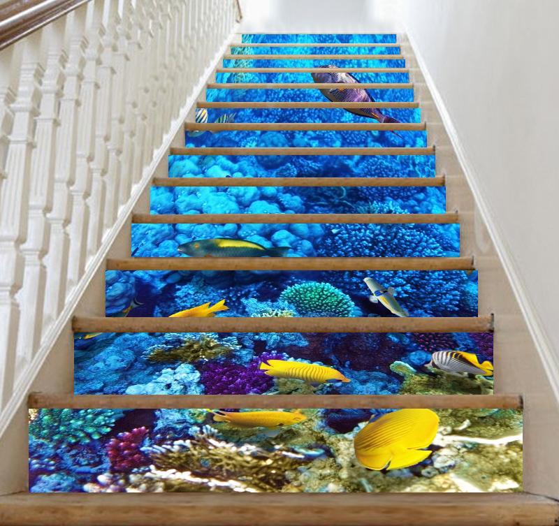 3D Marine Fish 471 Stair Risers Wallpaper AJ Wallpaper 