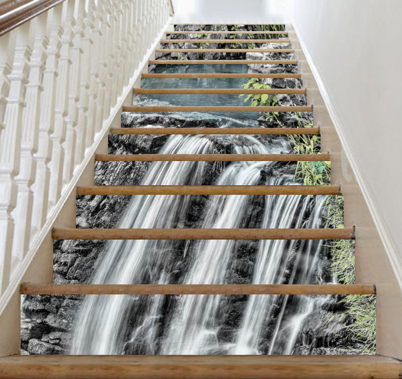 3D Magnificent Waterfall 122 Stair Risers