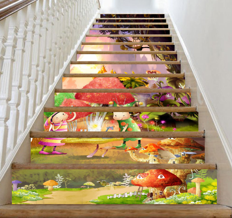 3D Beautiful Fairy Tale World 153 Stair Risers