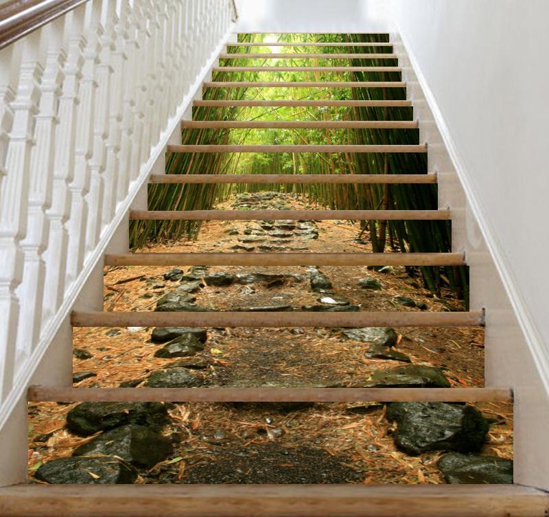 3D Bamboo Forest 713 Stair Risers Wallpaper AJ Wallpaper 