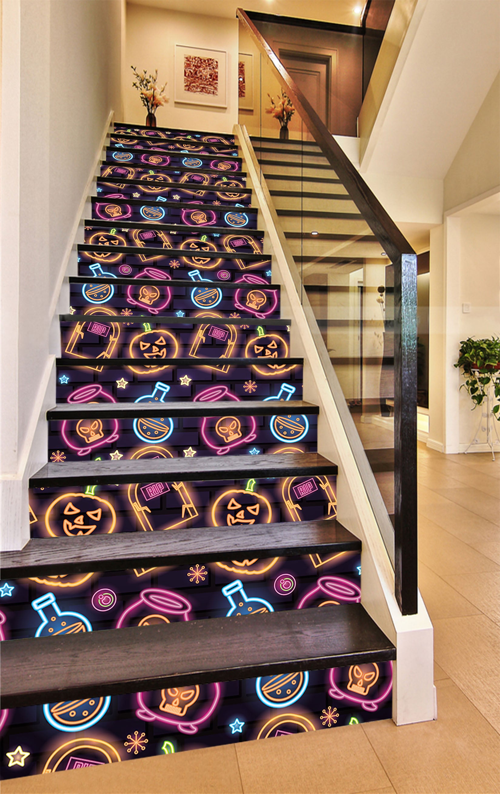 3D Fluorescent Halloween Graphics 660 Stair Risers