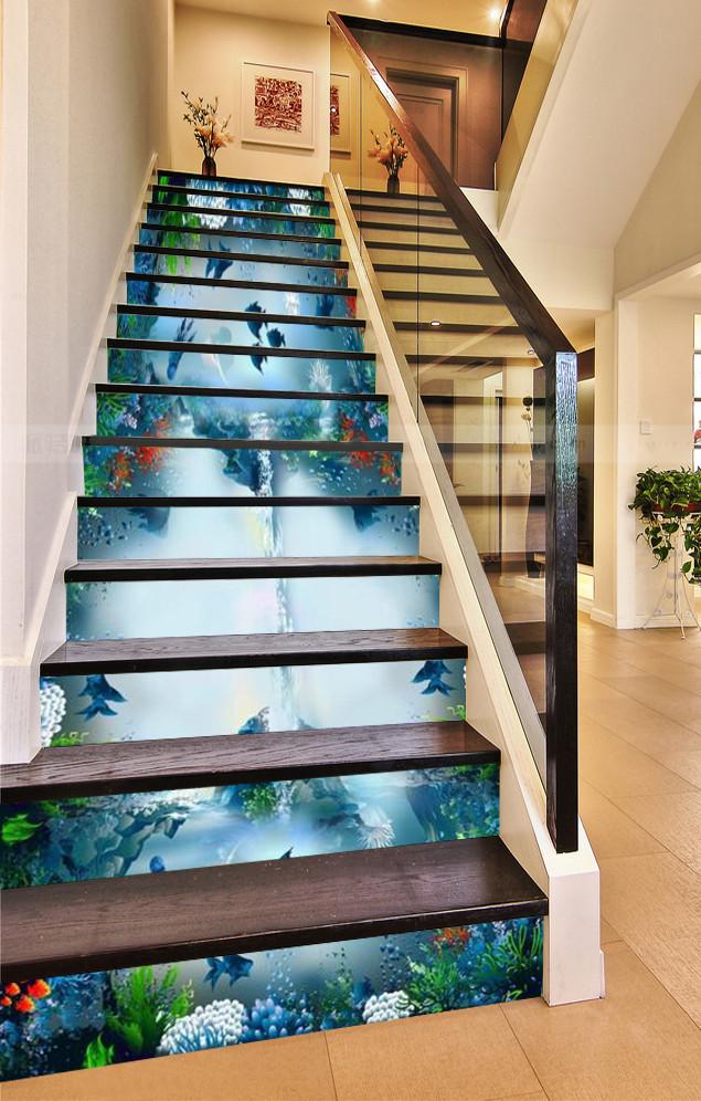 3D Magical Ocean World 791 Stair Risers Wallpaper AJ Wallpaper 