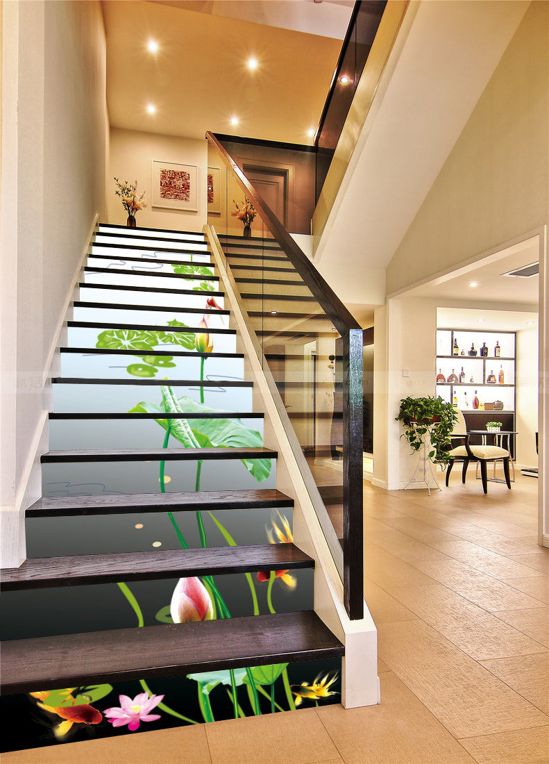 3D Noble Lotus 073 Stair Risers