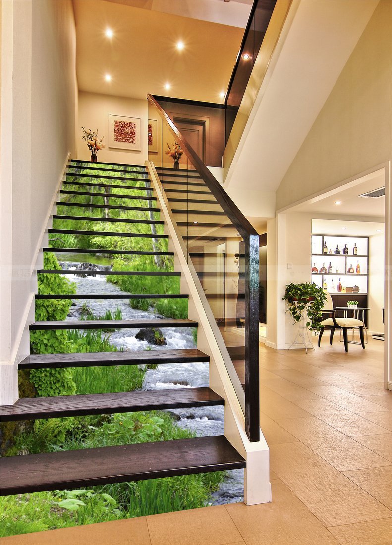 3D Rivulet 4267 Stair Risers Wallpaper AJ Wallpaper 