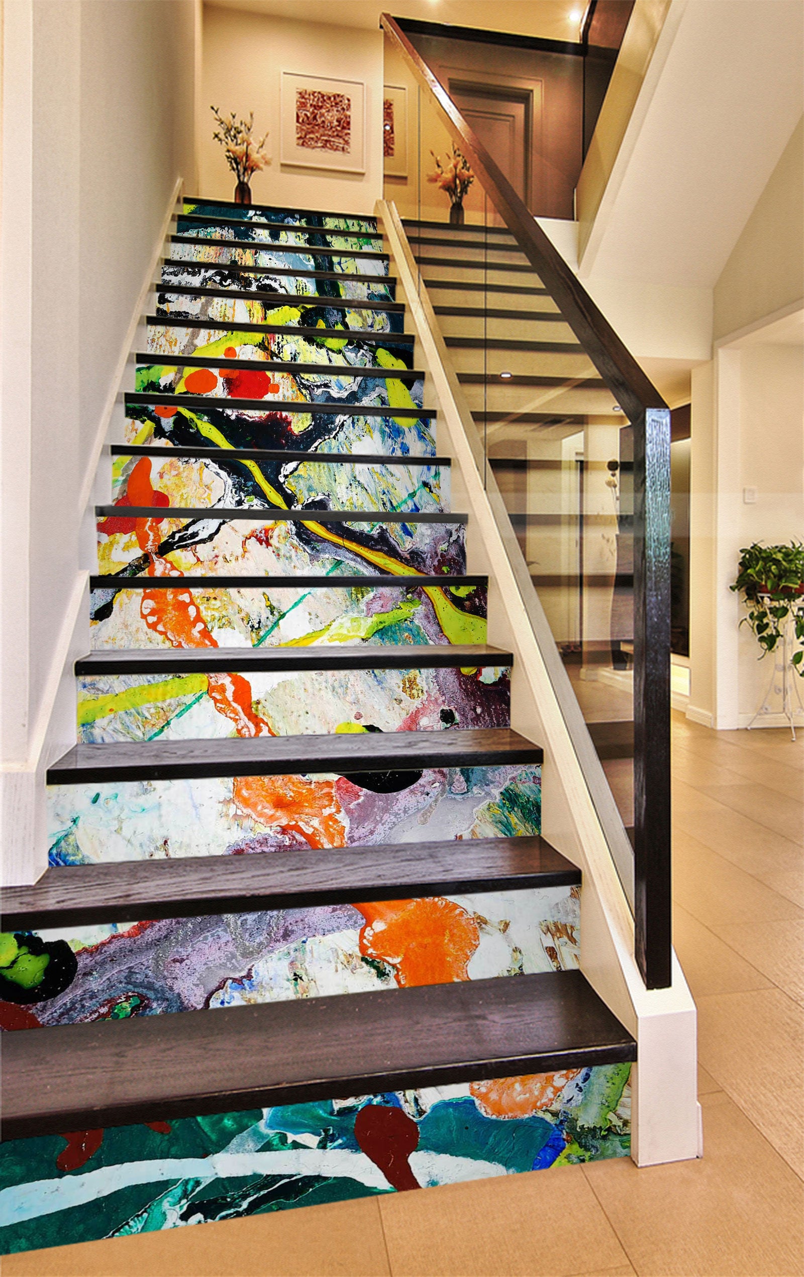 3D Interlaced Color Oil Painting 319 Stair Risers