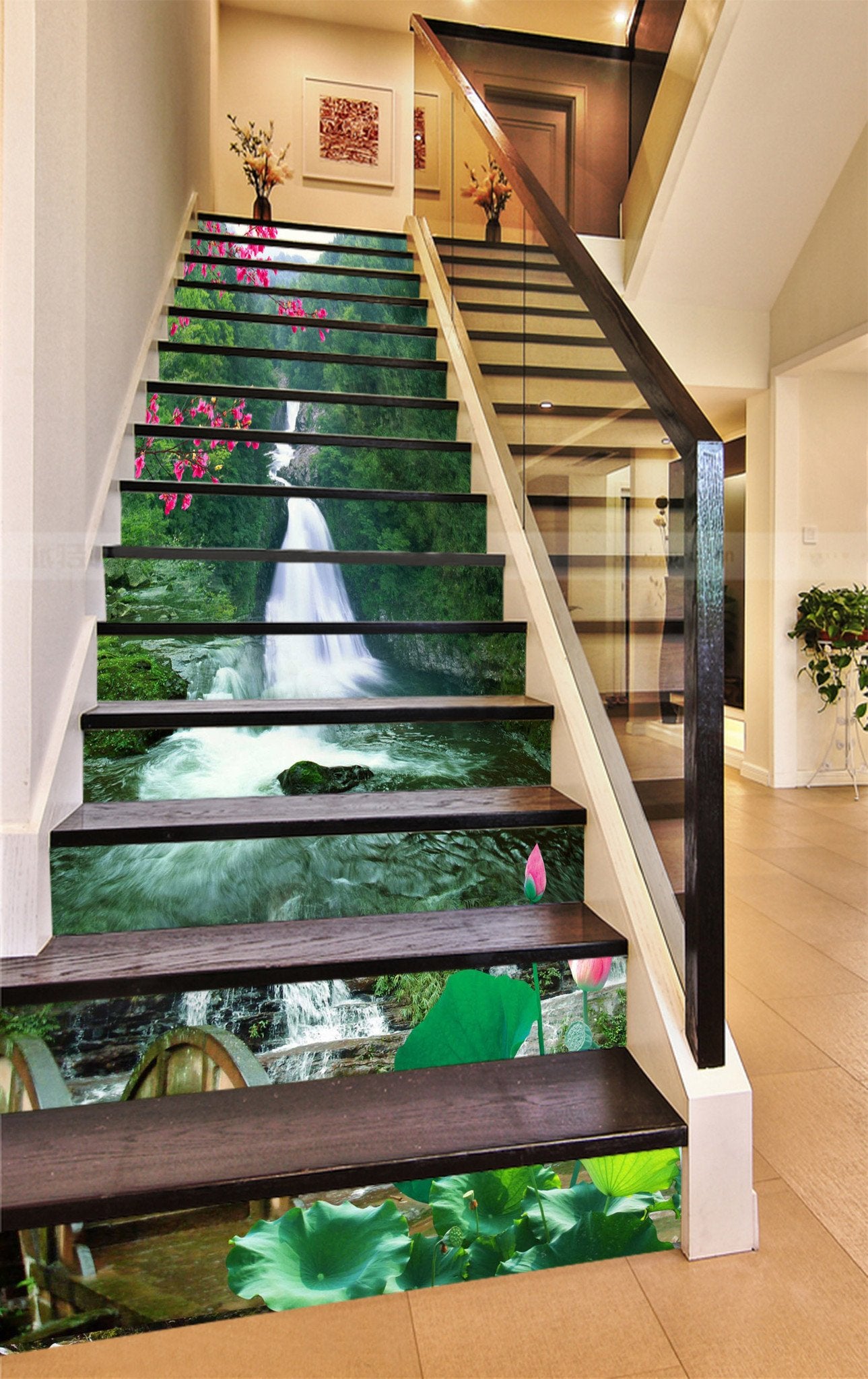 3D Rugged River Scenery 801 Stair Risers Wallpaper AJ Wallpaper 