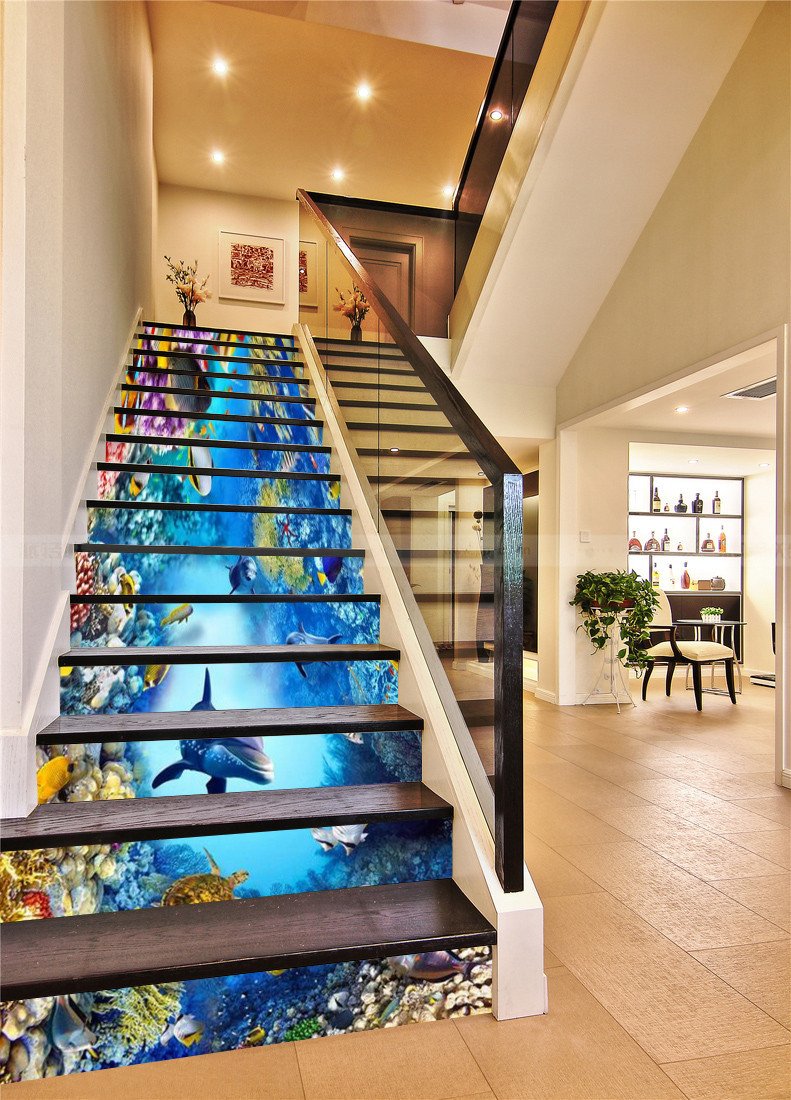 3D Beautiful Ocean World 69 Stair Risers Wallpaper AJ Wallpaper 