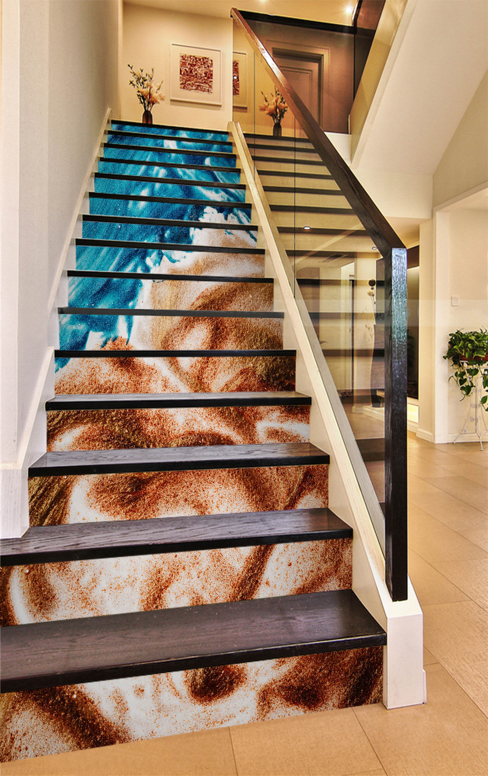 3D Sand Flower 640 Stair Risers