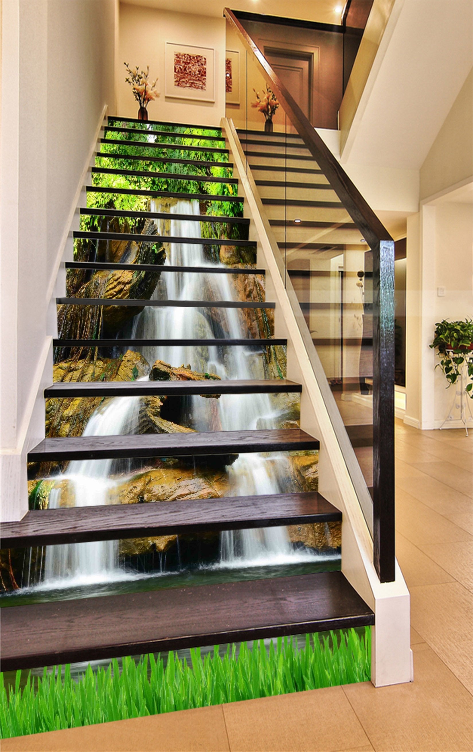 3D Streams Scenery 1113 Stair Risers Wallpaper AJ Wallpaper 