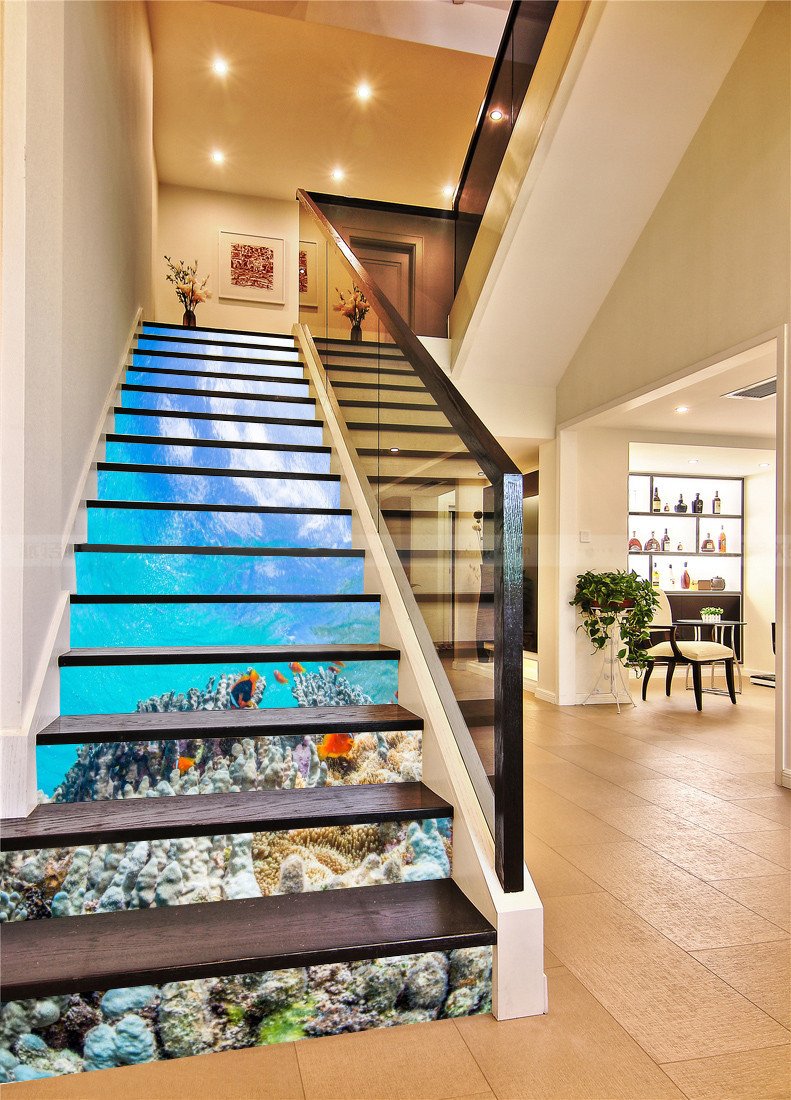 3D Undersea World 605 Stair Risers Wallpaper AJ Wallpaper 