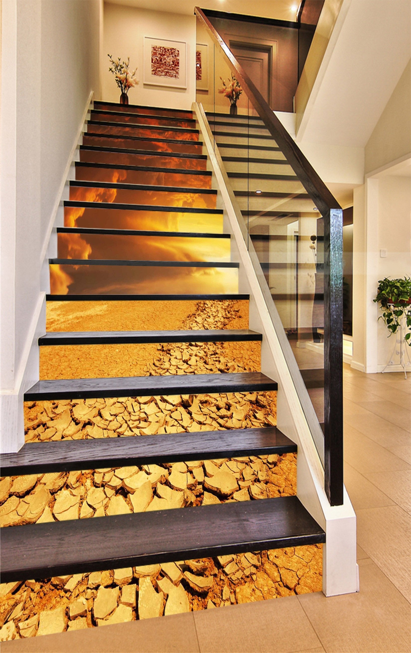 3D Cracking Land 1456 Stair Risers Wallpaper AJ Wallpaper 