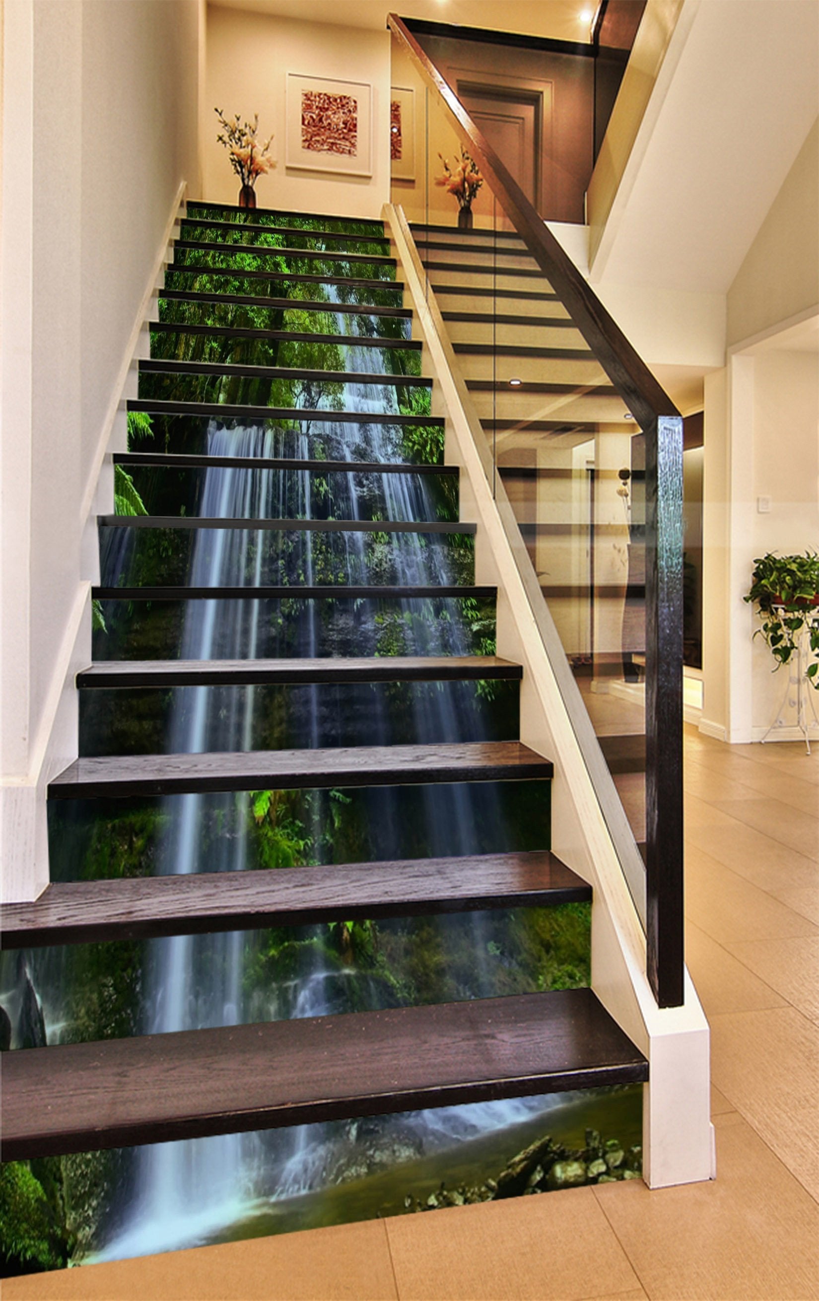 3D Pure Waterfall 1402 Stair Risers Wallpaper AJ Wallpaper 