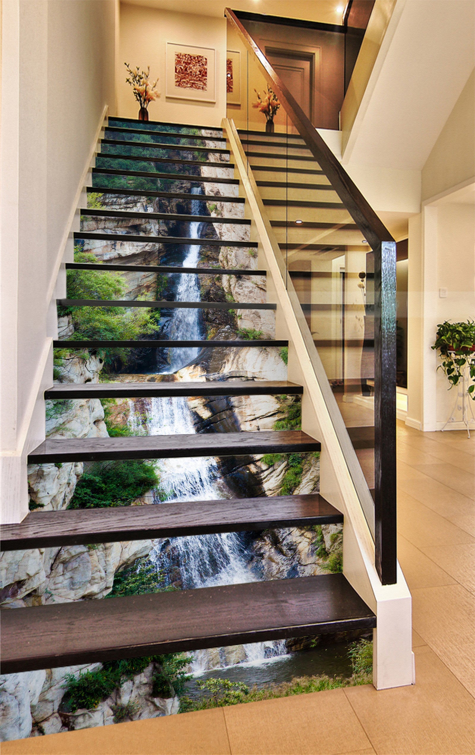 3D Mountain Stream 214 Stair Risers