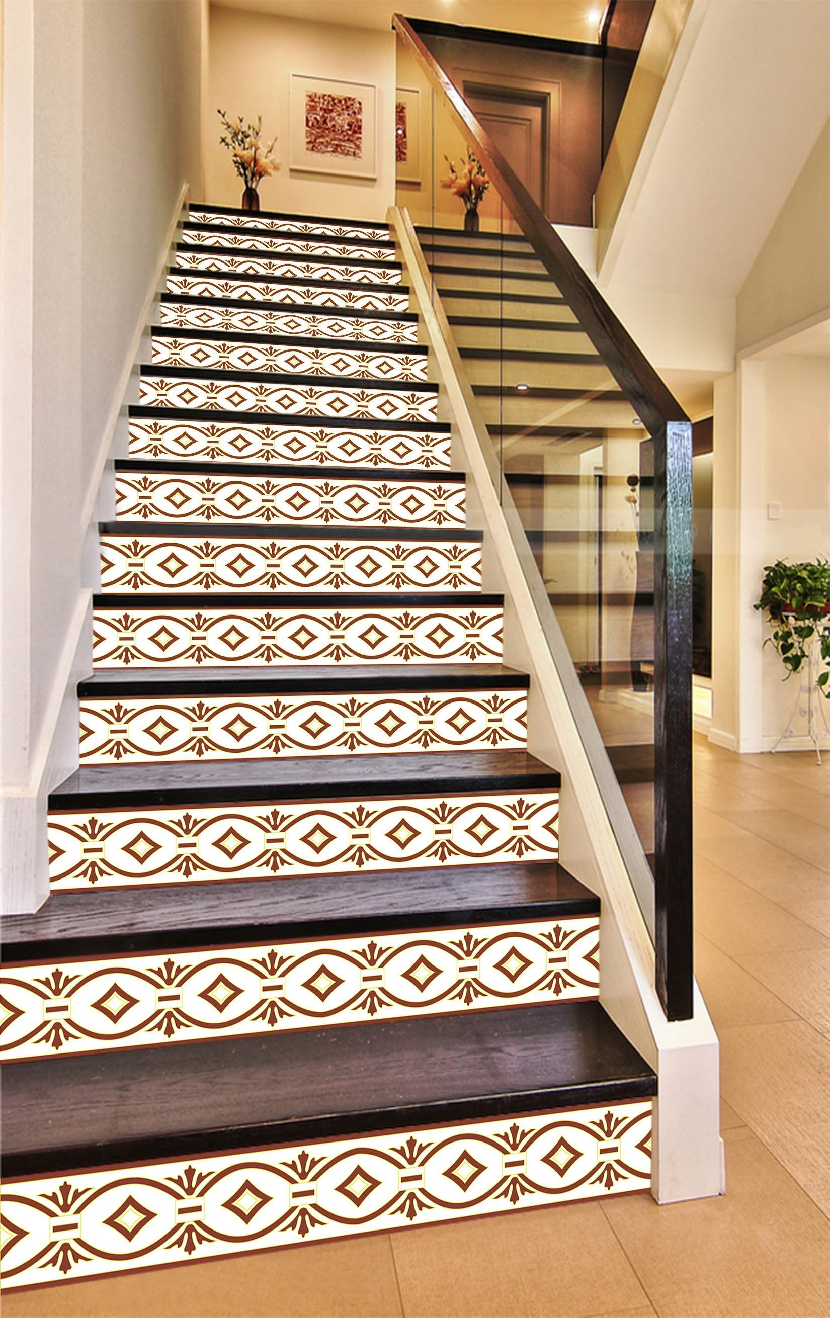 3D Reto Pattern 796 Stair Risers Wallpaper AJ Wallpaper 