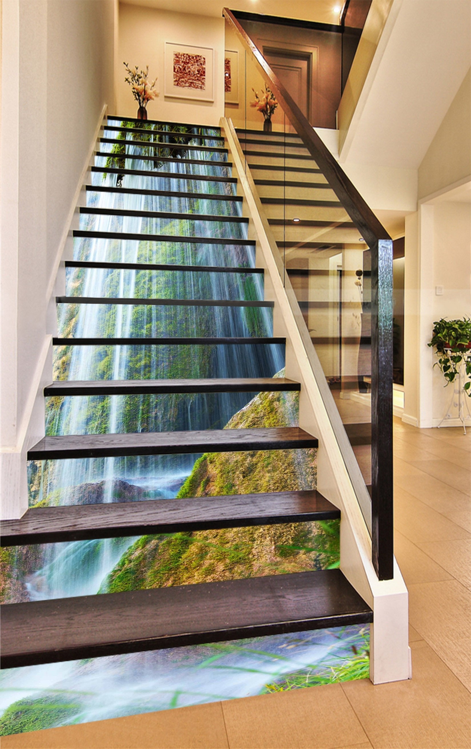 3D Waterfall 1335 Stair Risers Wallpaper AJ Wallpaper 