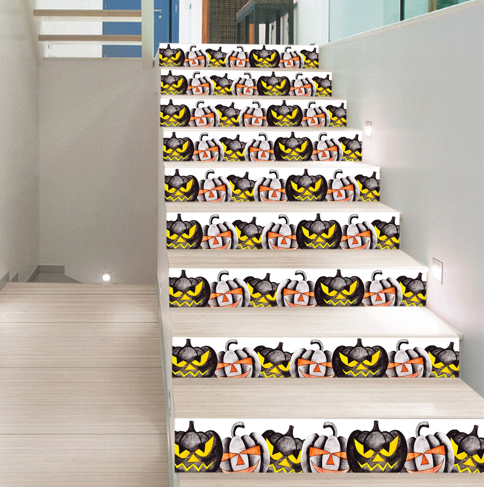 3D Vicious Black Pumpkin 646 Stair Risers